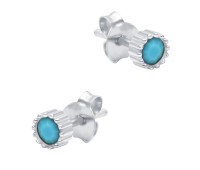 Round Turquoise Silver Stud Earring STS-6215